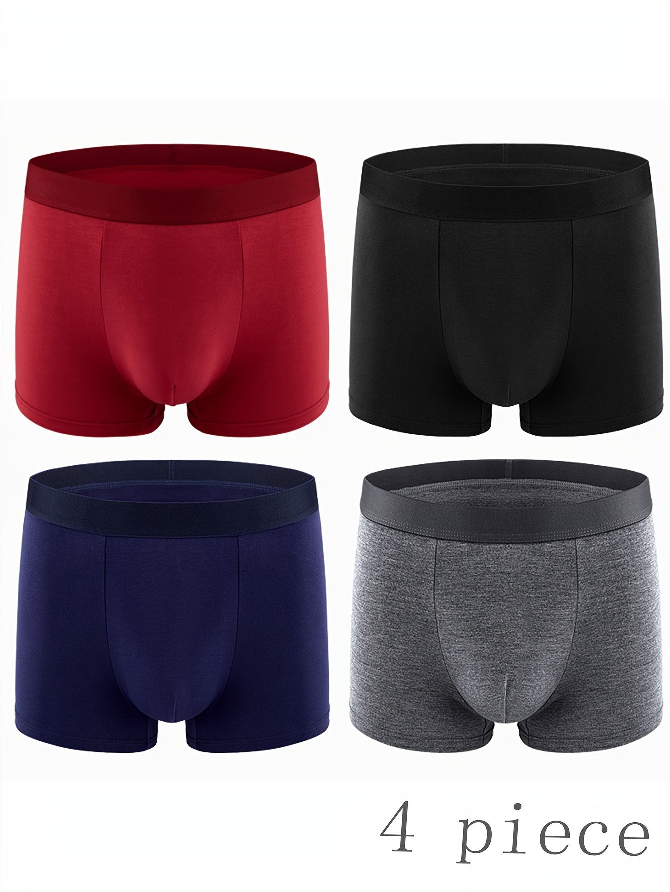 6 Pack Mens Boxer Shorts Bulge Pouch Soft Underwear Cotton Trunks  Underpants