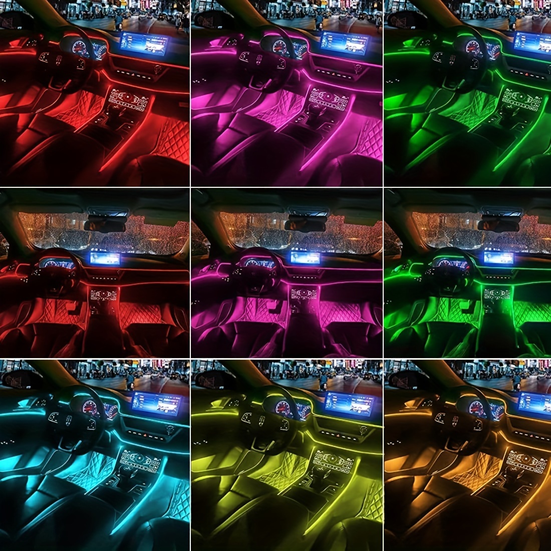 PECUNIA Car LED Strip Lights, RGB Car Interior Lights, 16 Million Colors 9  in 1 with