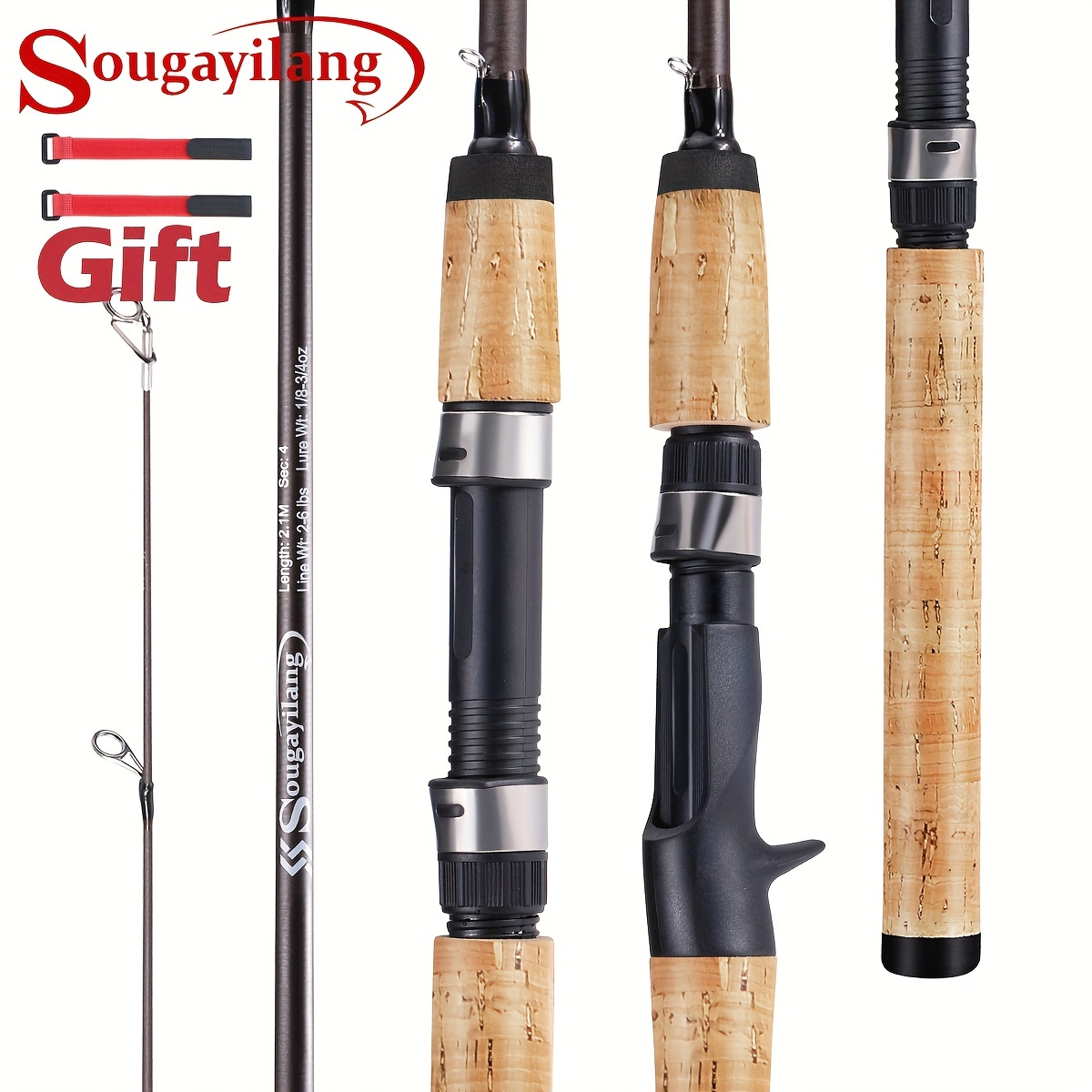 Sougayilang Long Handle Spinning/casting Fishing Rod (7'ft) - Temu