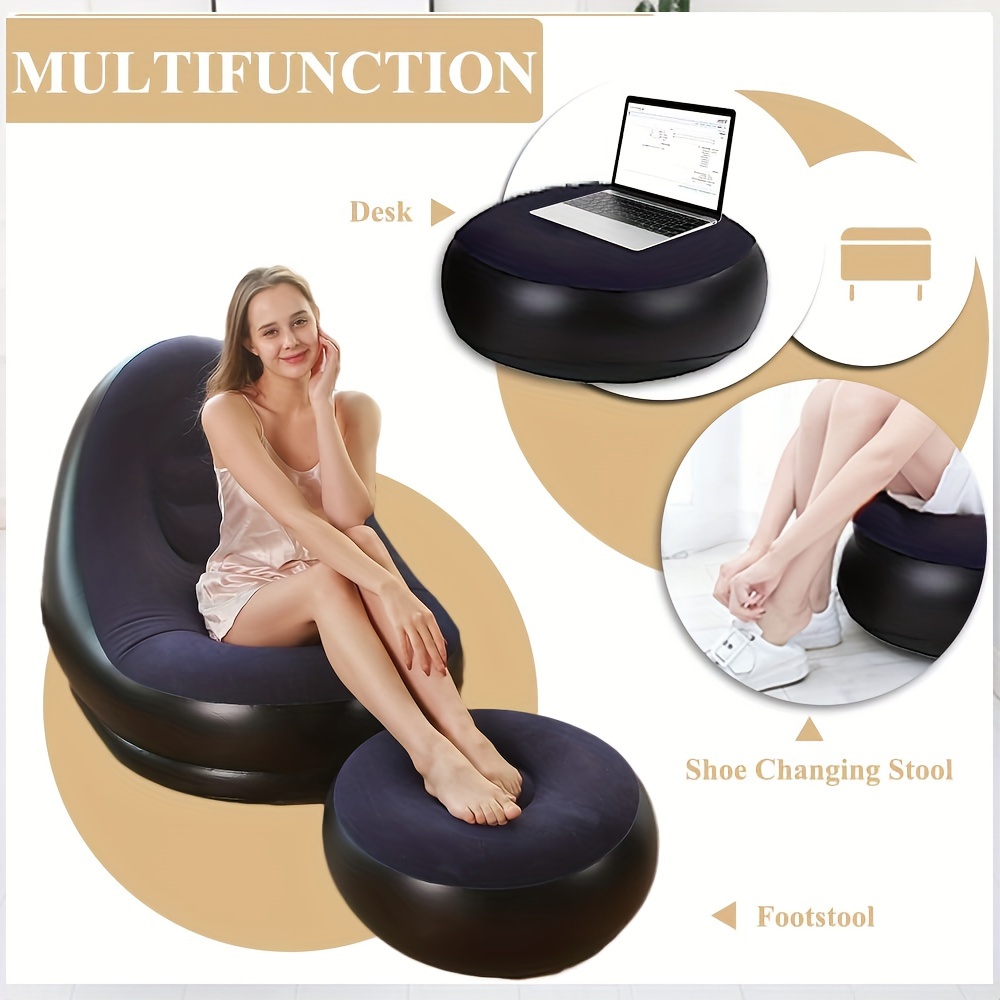 Inflatable Chair with Foot Rest Set
