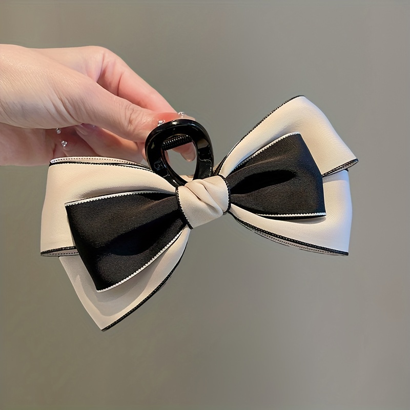 1pc/2pcs Fashionable And Elegant Double-Sided Large Bow Hair Additions Hairpin, Princess Temperament Shark Clip, Large High-End Versatile Women'S Hair Additions Headwear