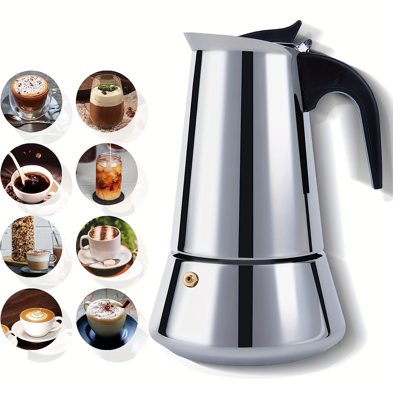 Cafetera De Estufa Coffee Maker Stovetop Espresso Percolator Moka Stainless  Stee