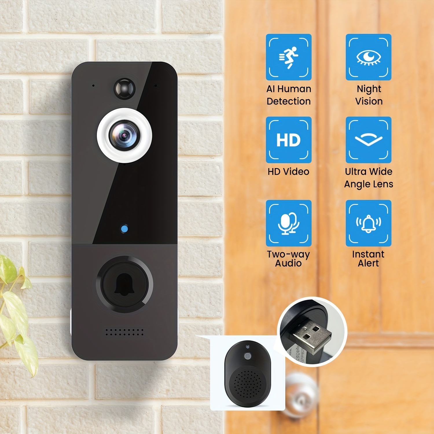 Ring Video Doorbell Wired - Smart WiFi Doorbell Camera with 2-Way