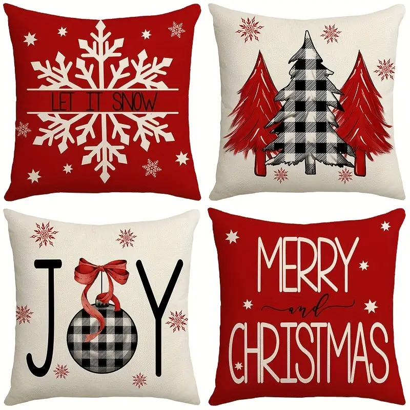 All Smiles - Decoraciones de Navidad de color blanco y oro, fundas de  almohada 18X18, juego de 4 copos de nieve, cojines decorativos de  terciopelo