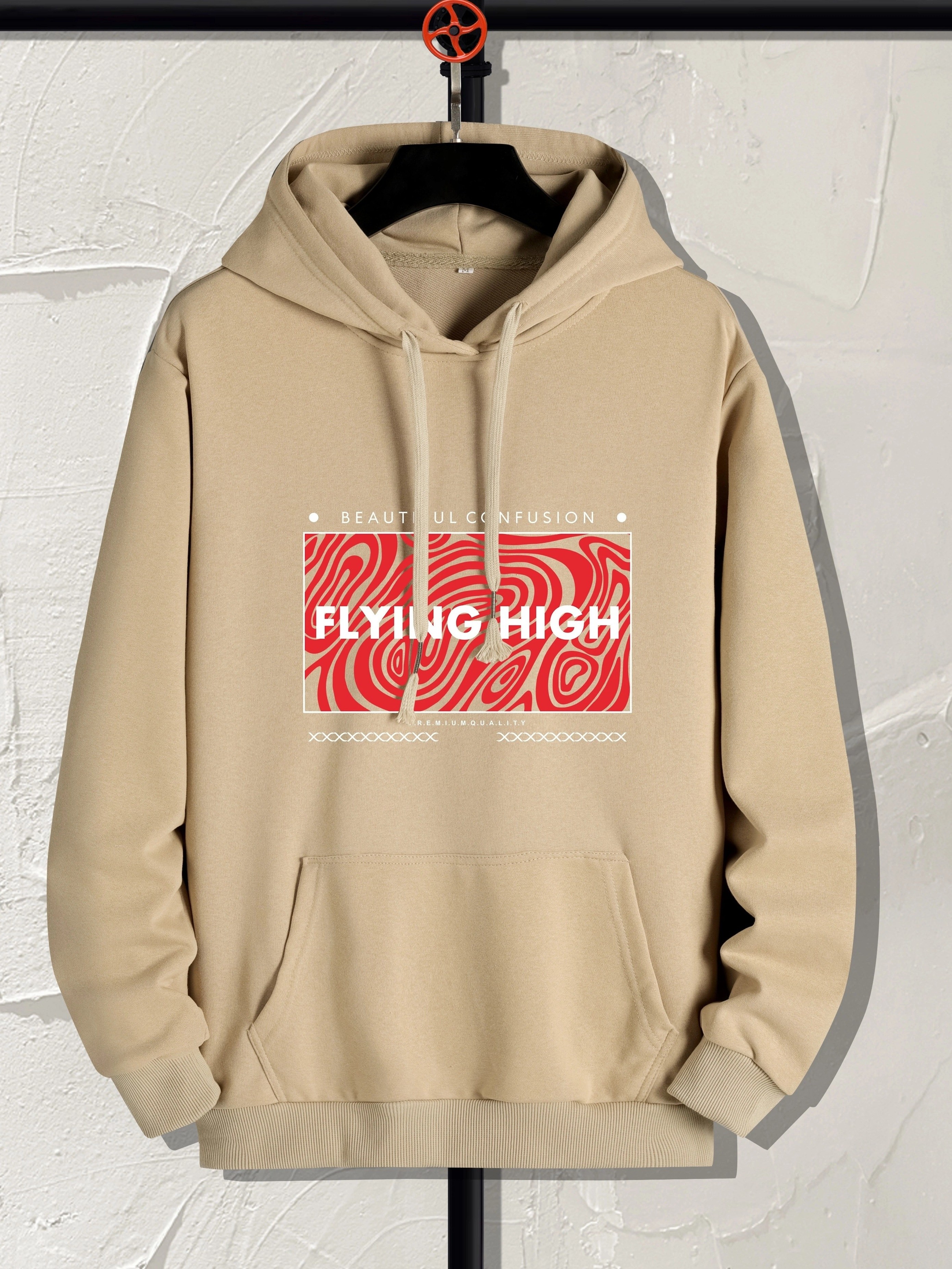 Flying High Pattern Print Hoodie, Cool Hoodies For Men, Men's