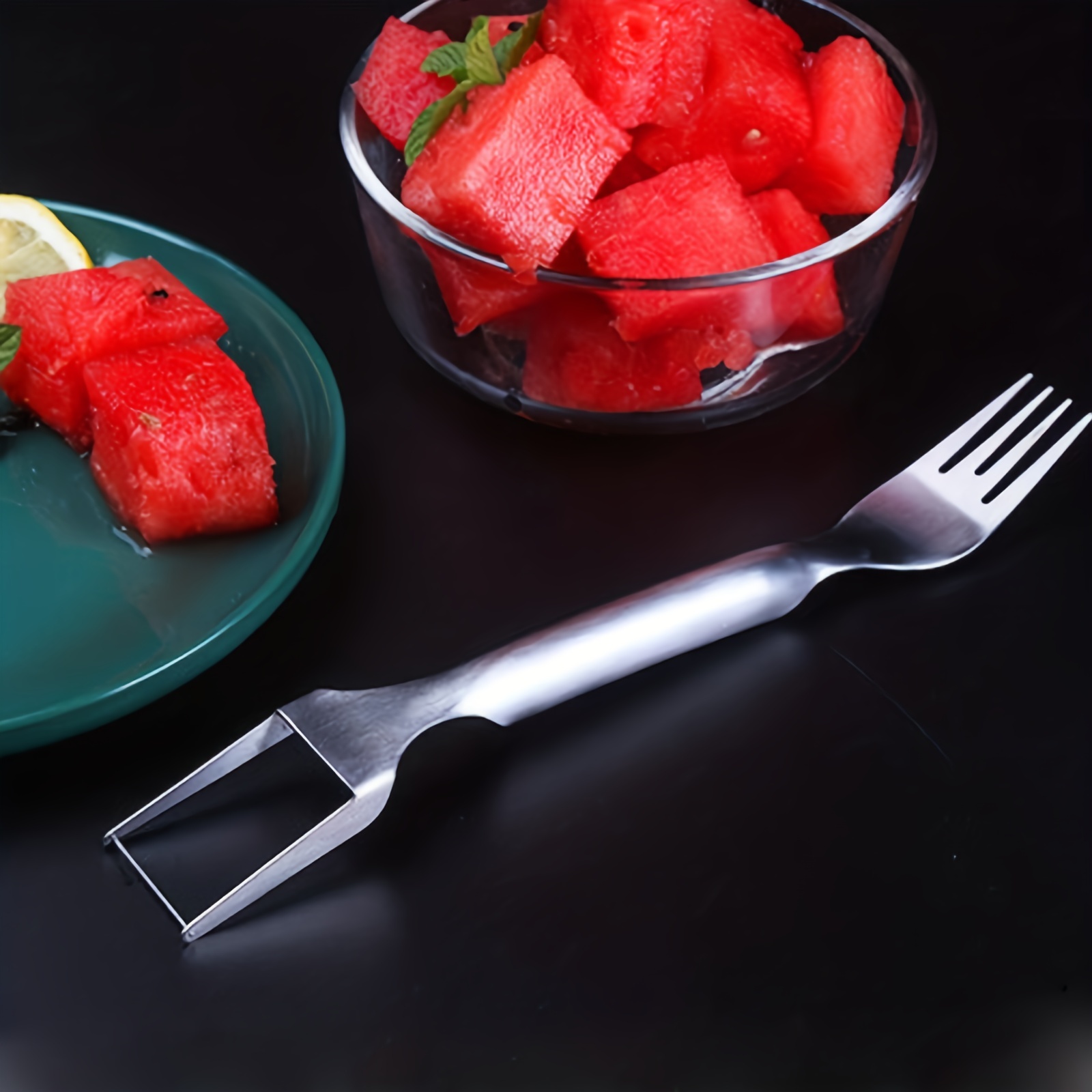 Watermelon Fork Slicer, 2-in-1 Watermelon Slicer Fork Stainless Steel  Cutter, Summer Watermelon Cutting Fork, Multi-Purpose Fruit Forks Slicers  Knife