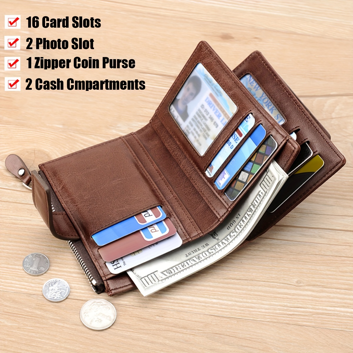 Coin Pouch With Inside Card Pocket 