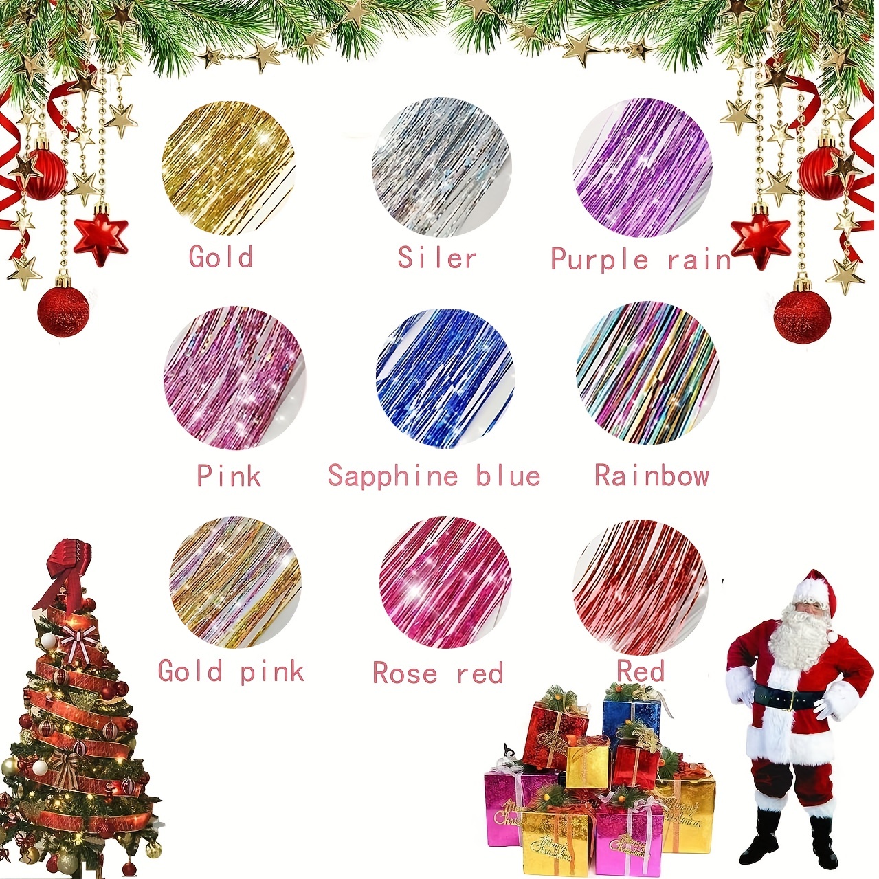 Hair Tinsel Clip In Hair Tinsel Colorful Glitter Tinsel Hair