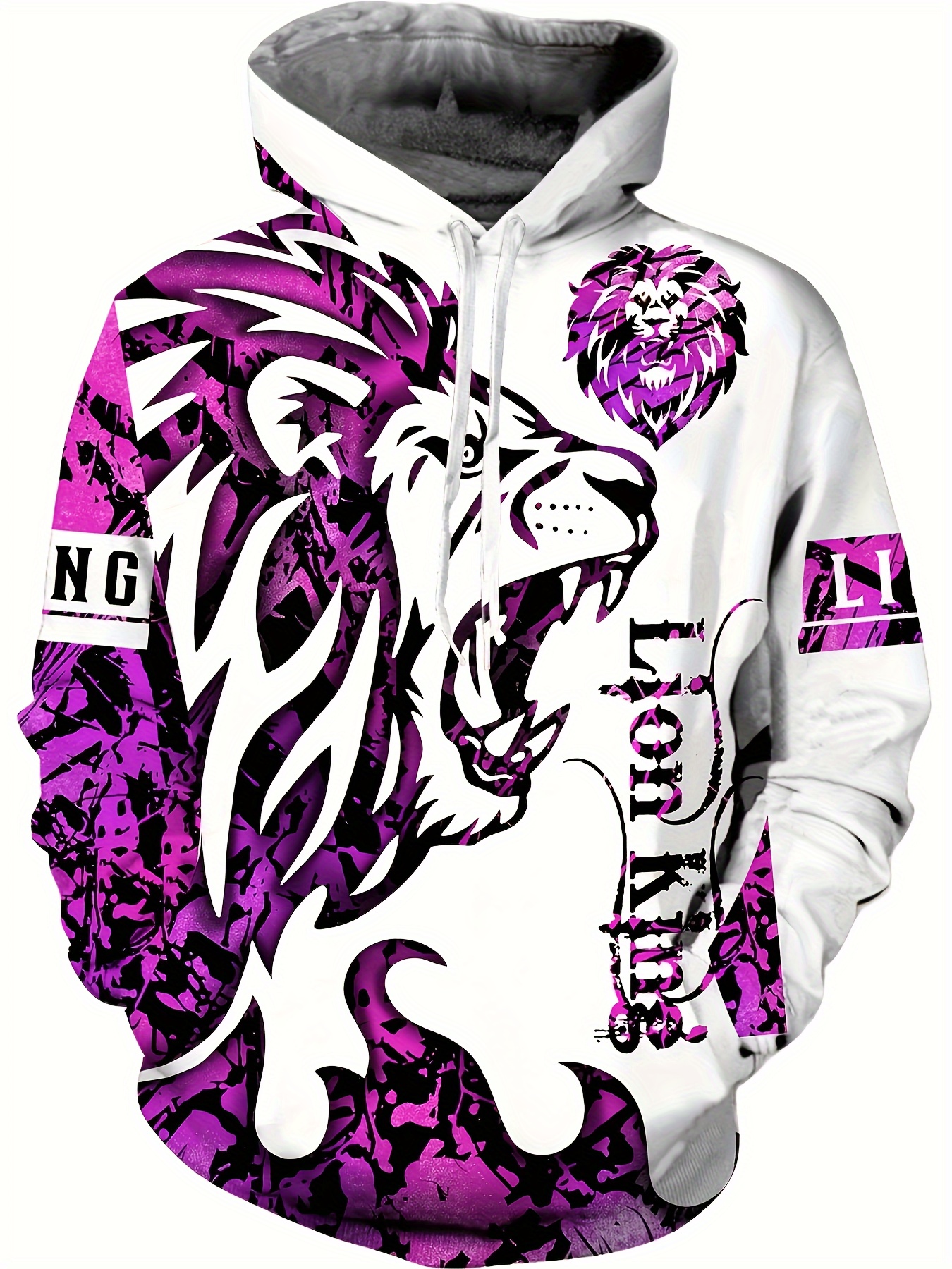 Lion print outlet hoodie