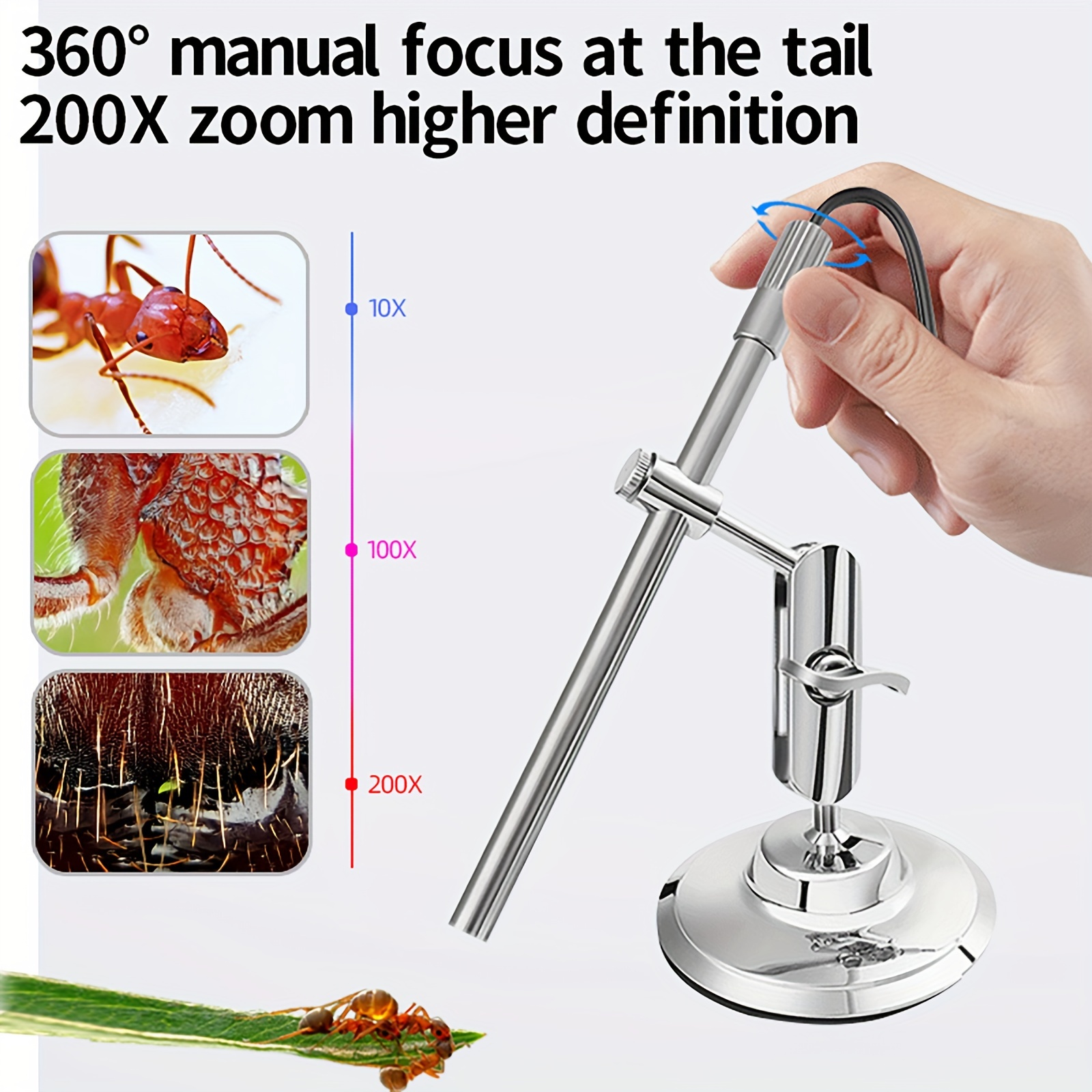 Microscope Light 100X Magnifier Magnifying Glass Pen Type Microscope