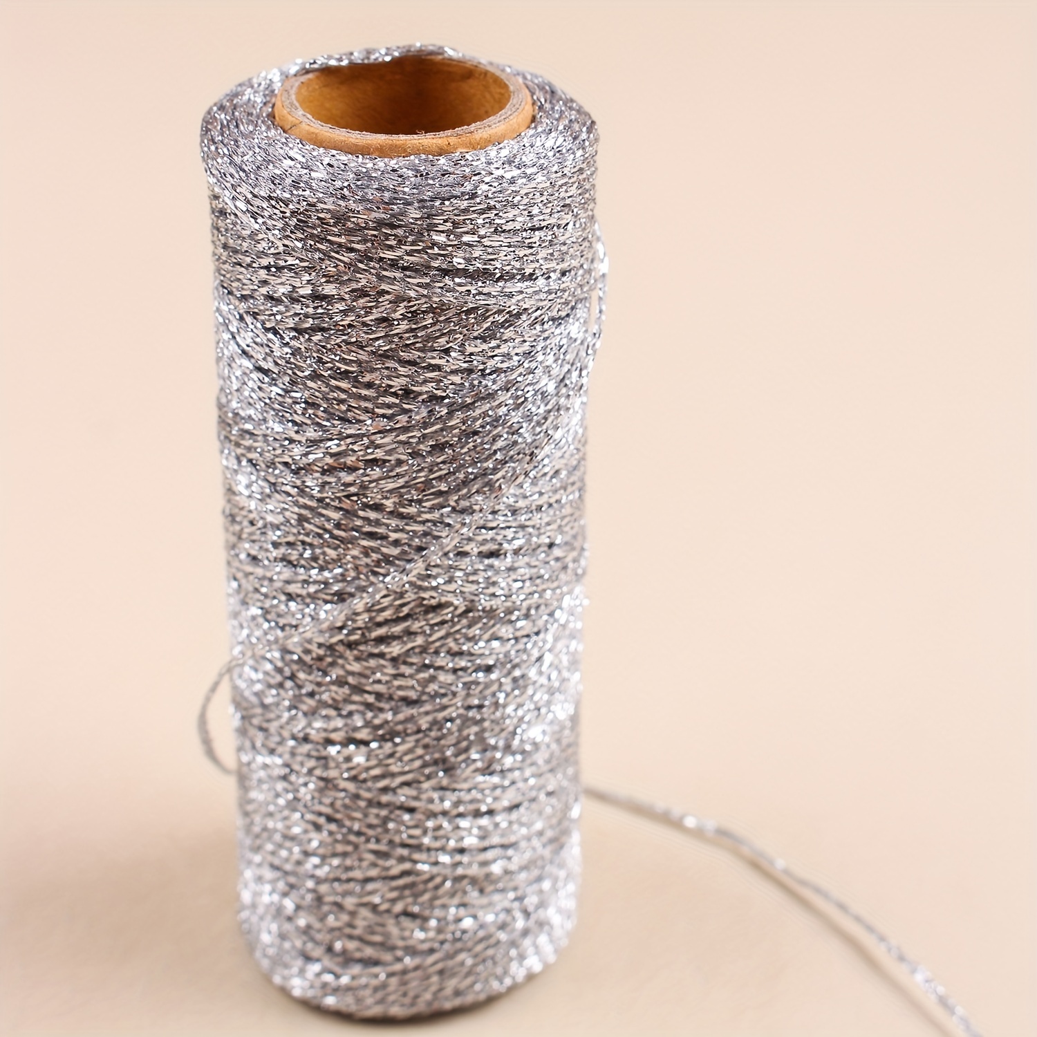 Diy Silvery Thread Christmas Gift Box Packaging Line Binding Rope Tag Rope 1 Roll 1mm/0.03in*100m/109.36yd