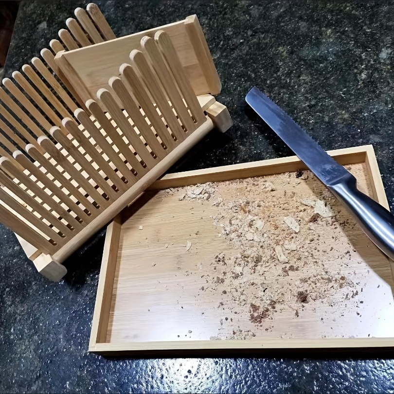 Adjustable Bamboo Knife Guide and Board for Bread Cutting
