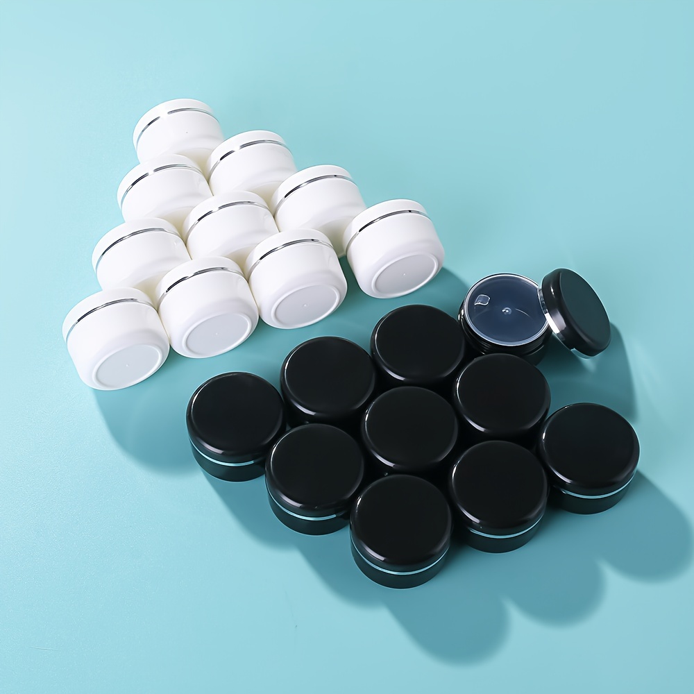 

10pcs White/black Empty 20g Twist Cap Jar Set, Used For Lipstick, Cosmetic Samples, Etc