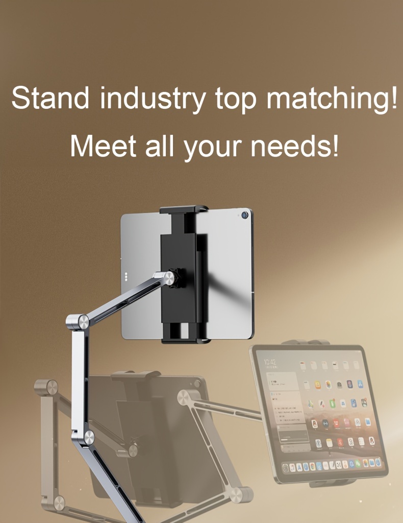 aluminum alloy rotatable plate bracket mechanical arm universal cantilever universal metal desktop computer support bracket for ipad details 3