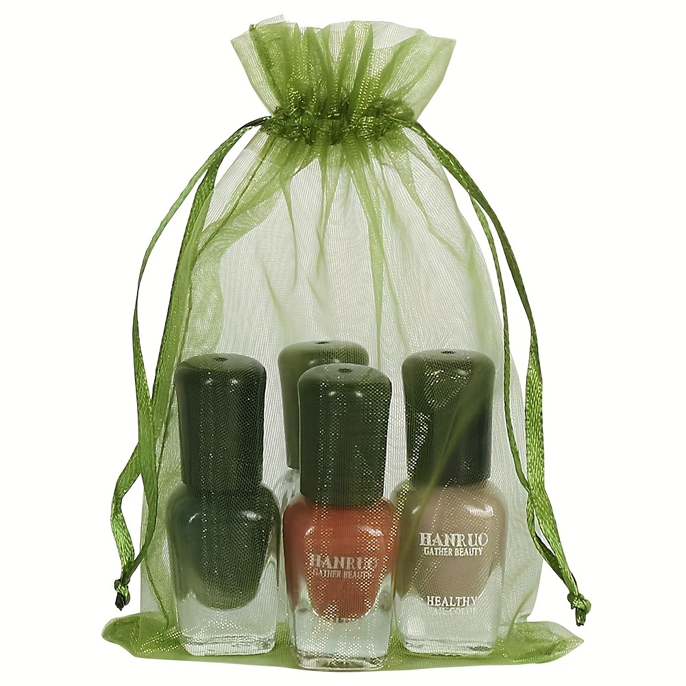 Olive Green Organza Drawstring Bags Candy Mesh Gift Bags - Temu