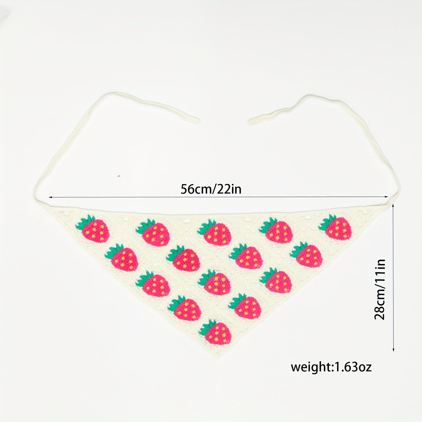 Sweet Strawberry Crochet Triangle Scarf Headband
