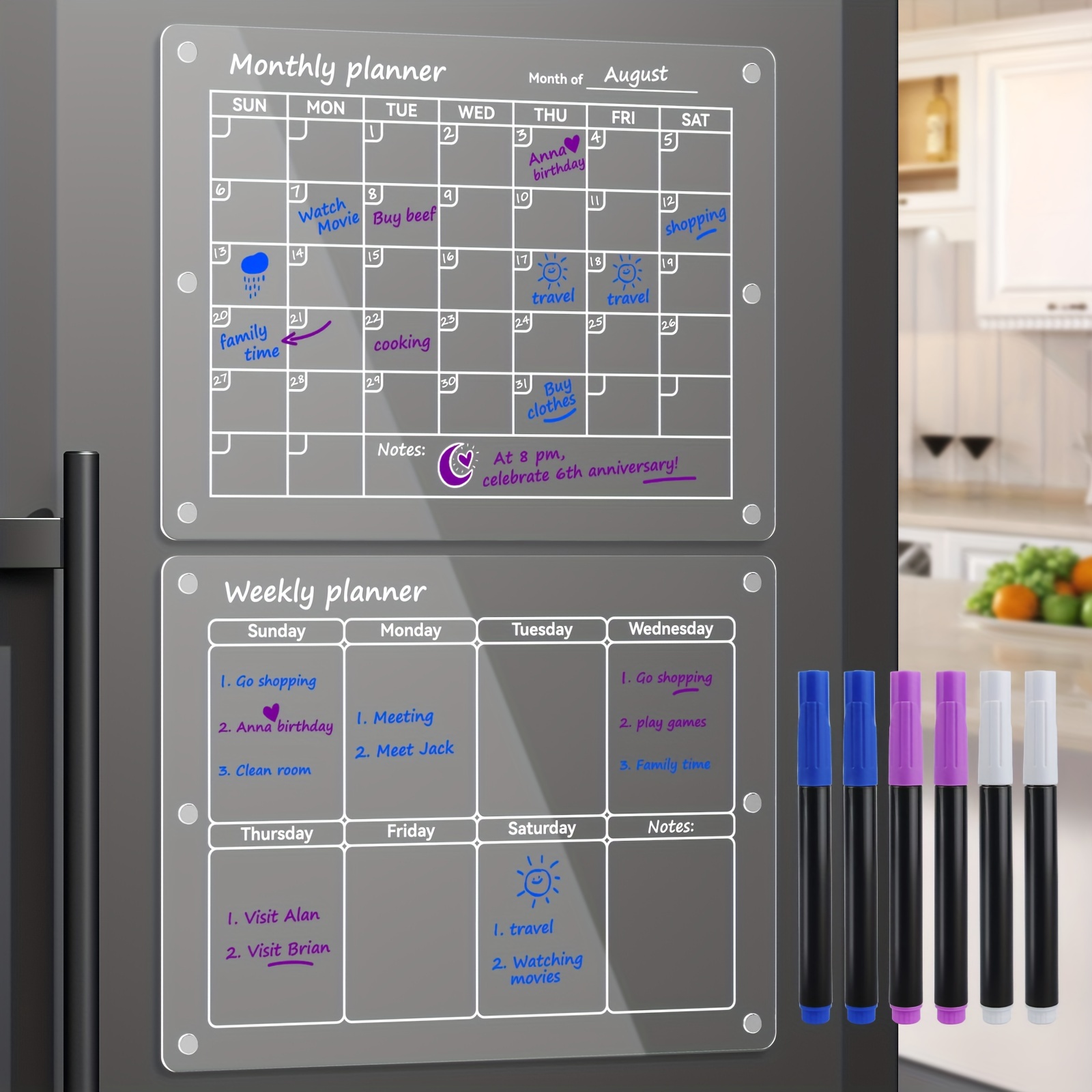 Scribbledo Magnetic 13x17 Monthly Planner for Refrigerator to Schedule  Conveniently –