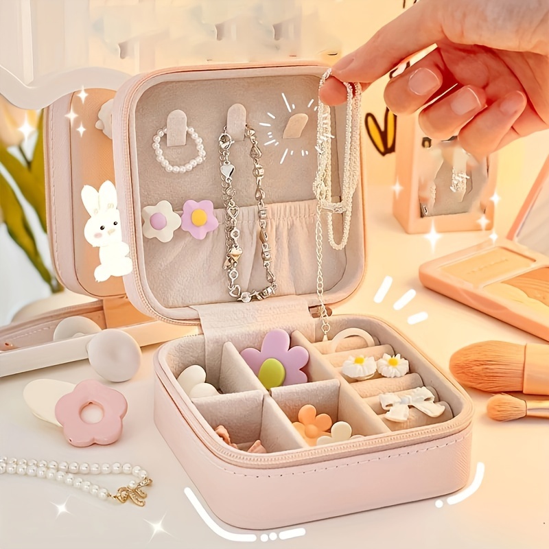 Letter Flower Jewelry Case Portable Jewelry Box Jewelry - Temu
