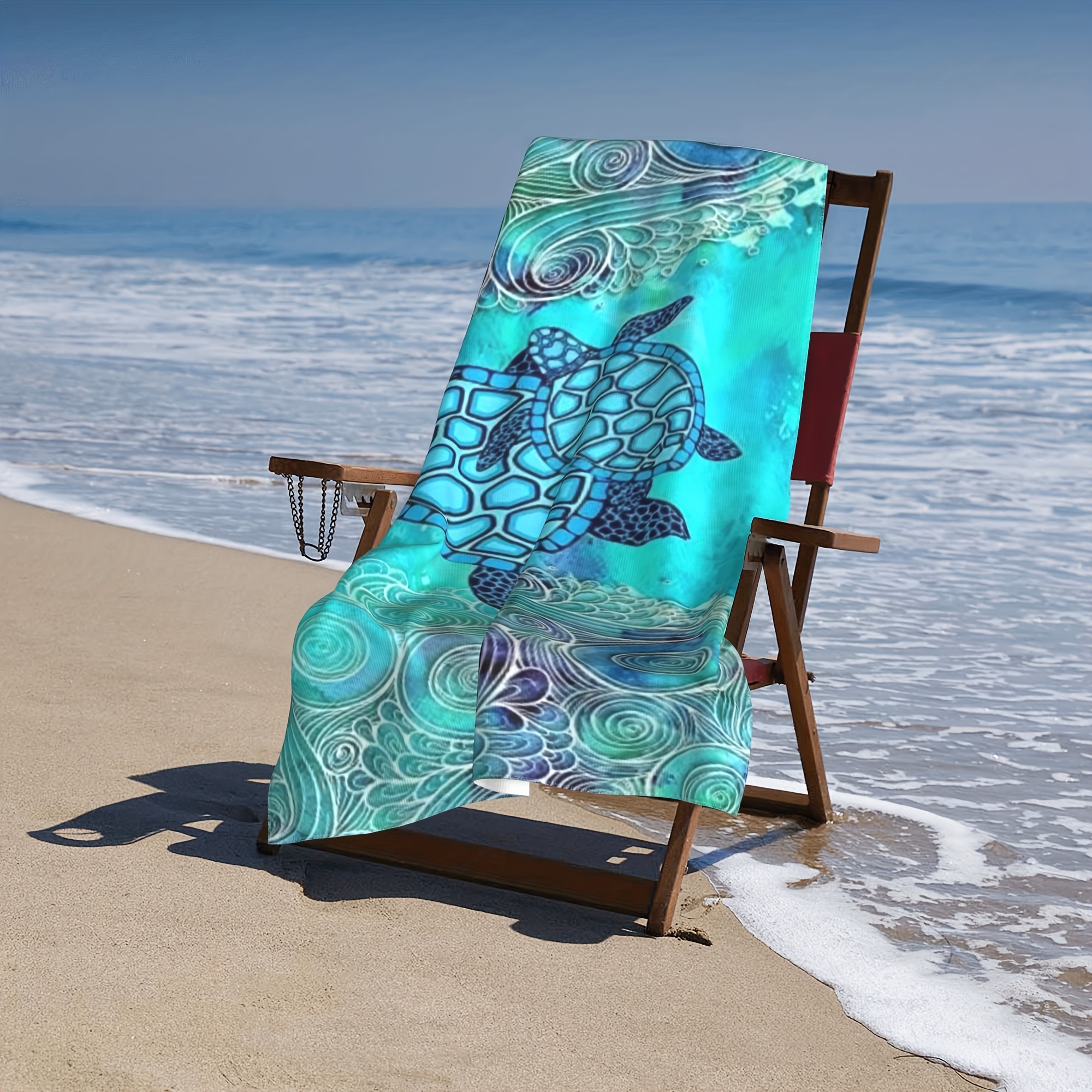 Sea Turtle Print Beach Towel, Microfiber Quick Drying Beach Blanket For ...