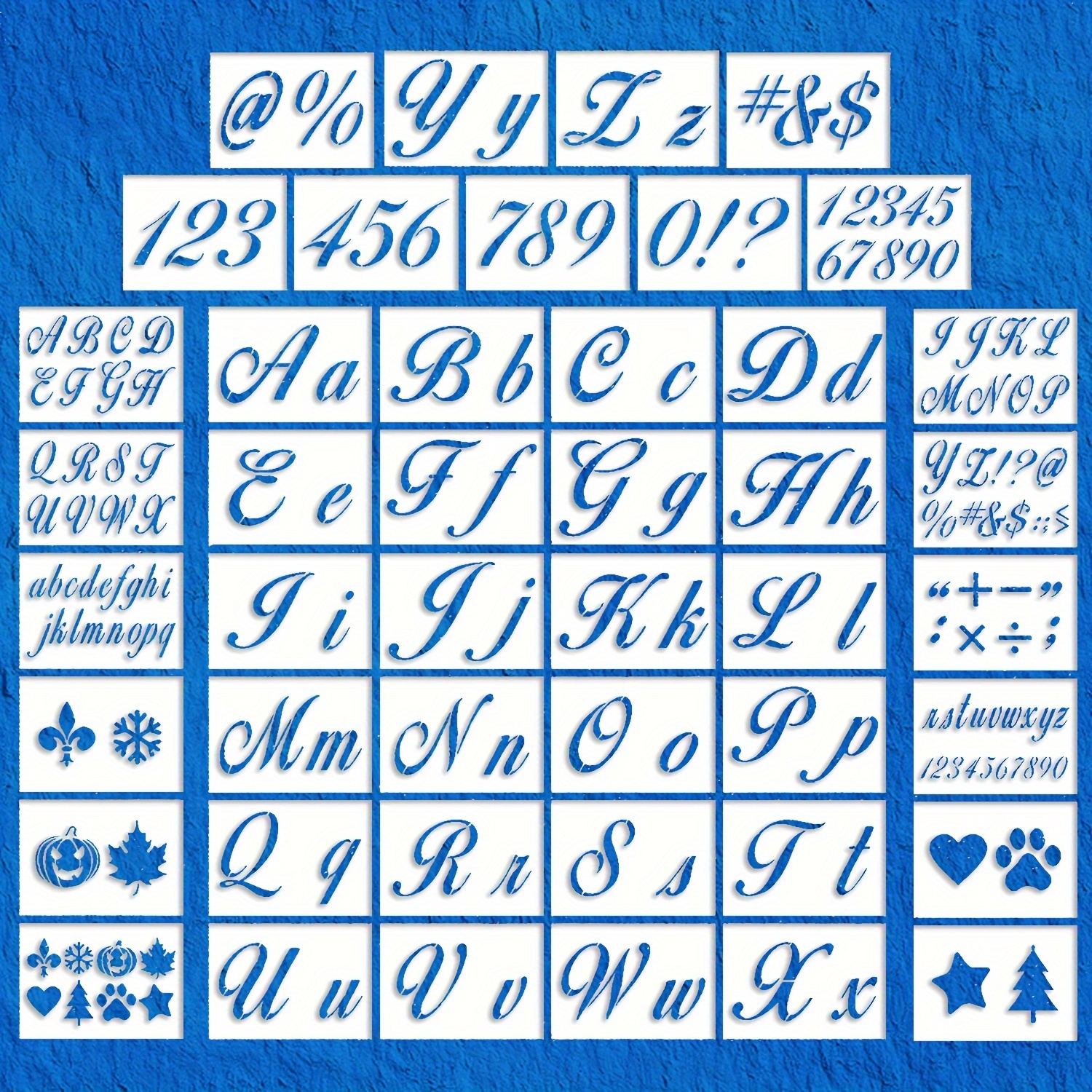  42Pcs Letter Stencils Symbol Numbers Craft Stencils