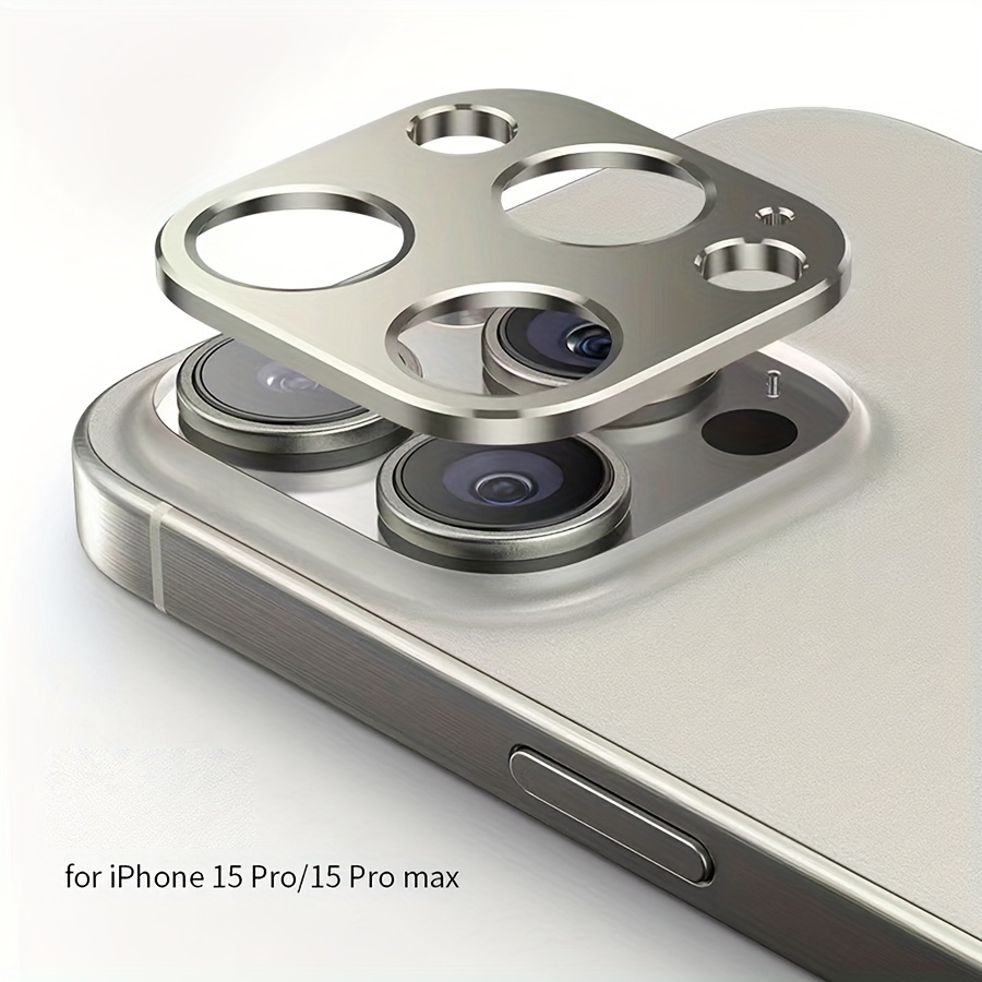 QHOHQ Paquete de 3 protectores de lente de cámara para iPhone 15 Pro  Max/iPhone 15 Pro, cubierta de cámara de una pieza de aleación de zinc,  [versión