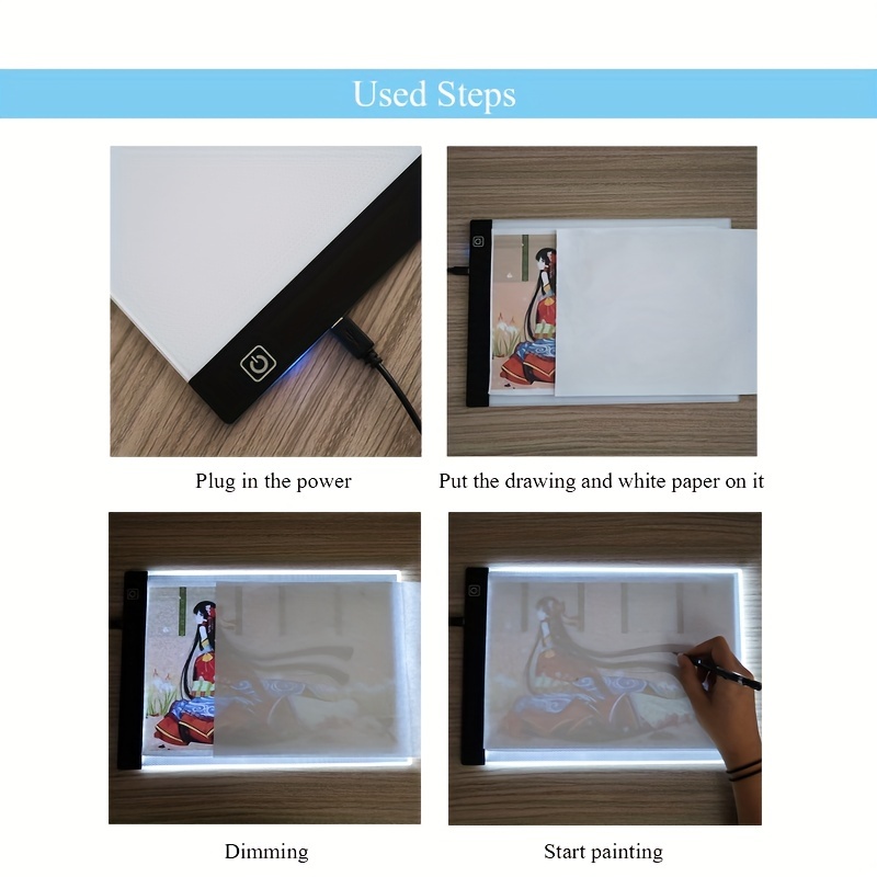 Led Drawing Copy Board Kids Toy 3 Level Dimmable Painting - Temu