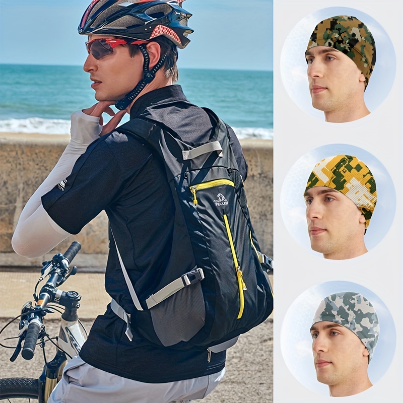 Men Women Cooling Skull Cap Helmet Liner Sweat Wicking Cycling Sports  Beanie Hat 