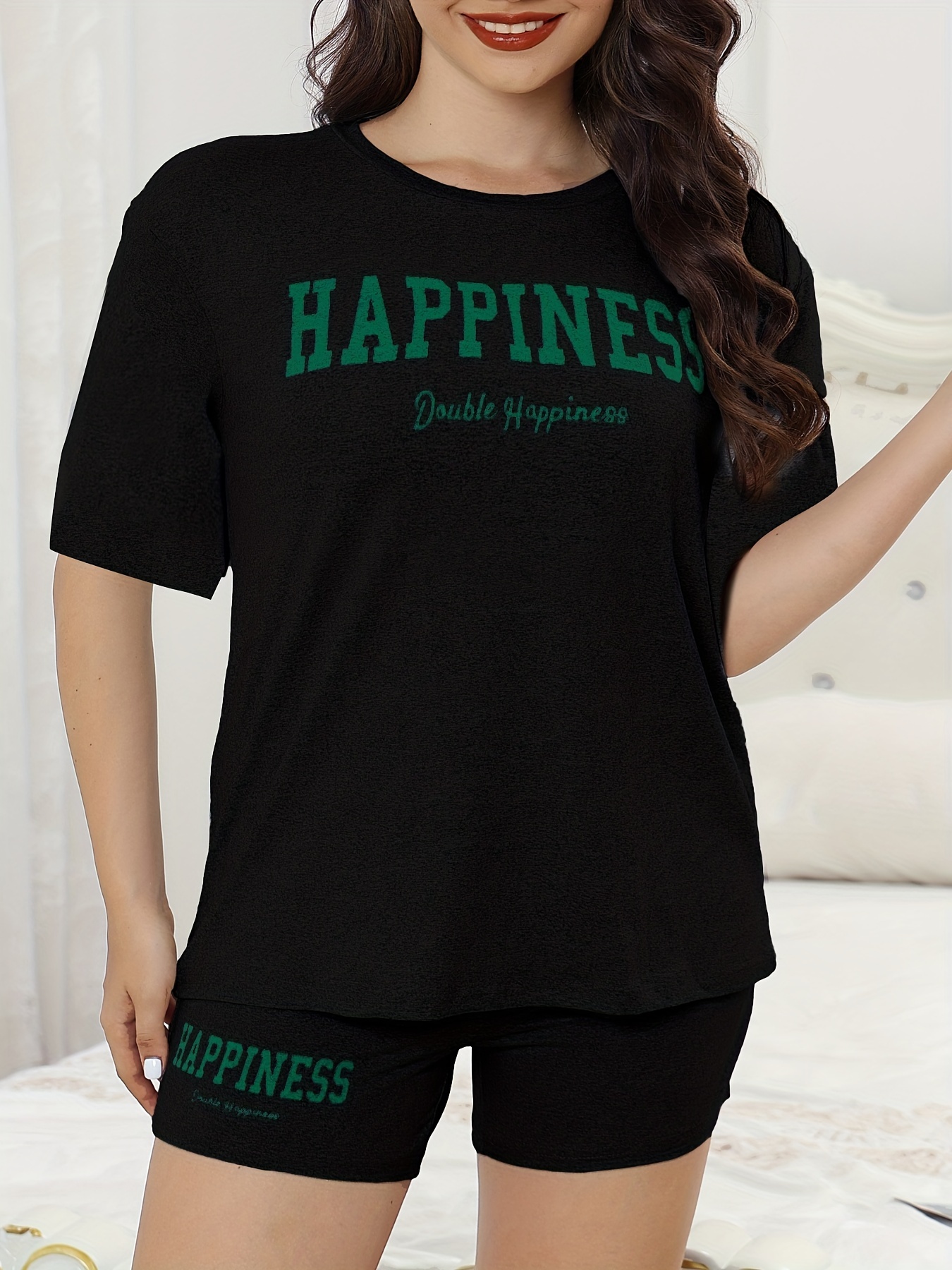Casual Short Sleeve Lounge Set Women's Loungewear