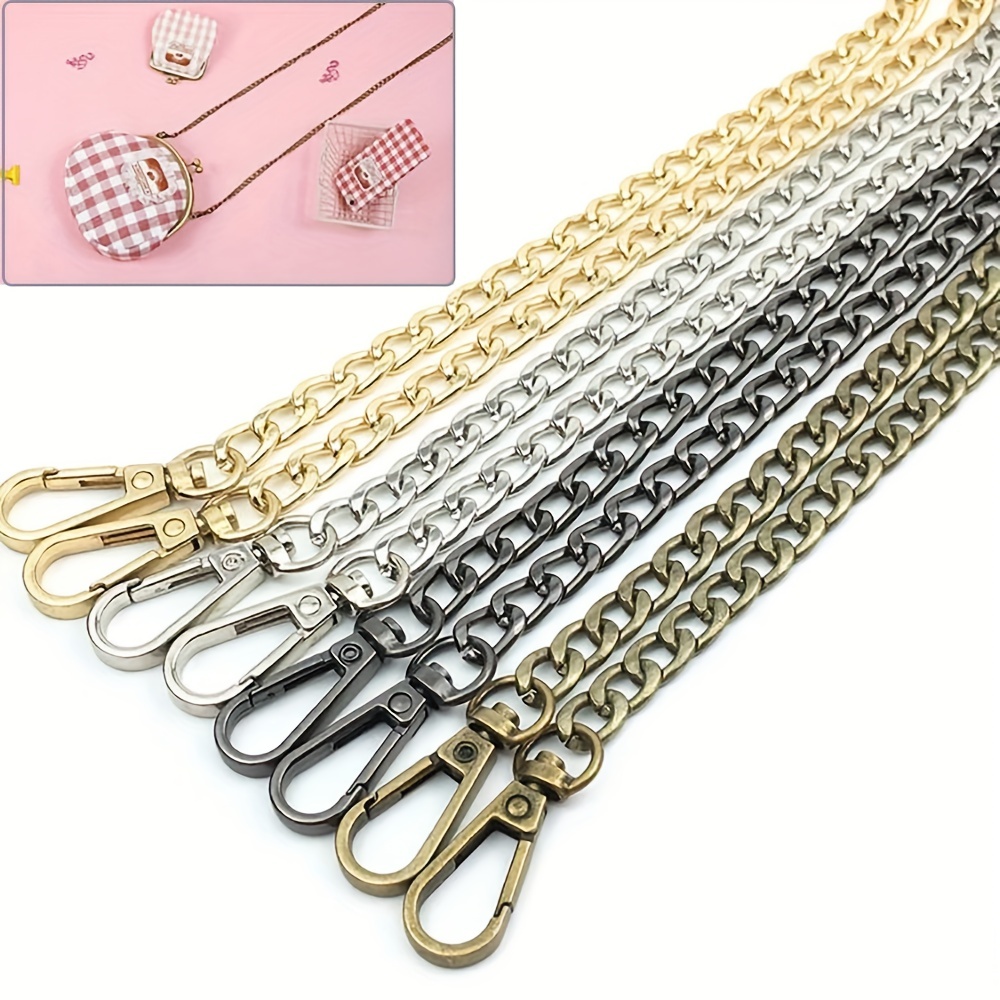 Purse Strap Extender for LV Pochette Accessory, Metal Chain Handbag Handle  Replacement Crossbody Shoulder Bag Charms (2 Pack Pink-white-pink) 