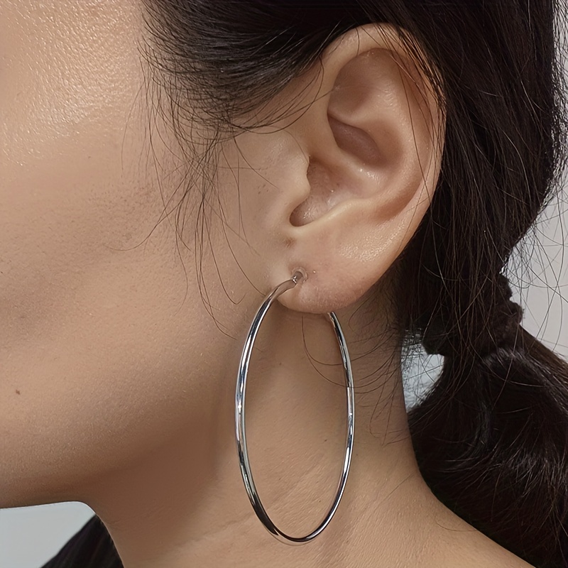 Wind Ring Style Hoop Earrings, Golden Exaggerated Design