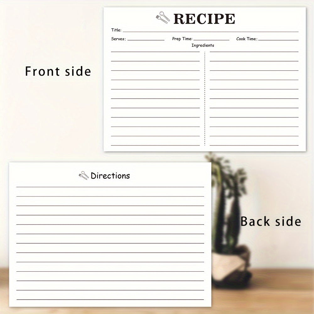 25Pcs Recipe Card Dividers Kitchen Recipe Cards Convenient Recipe Box  Dividers Cookbook Cards
