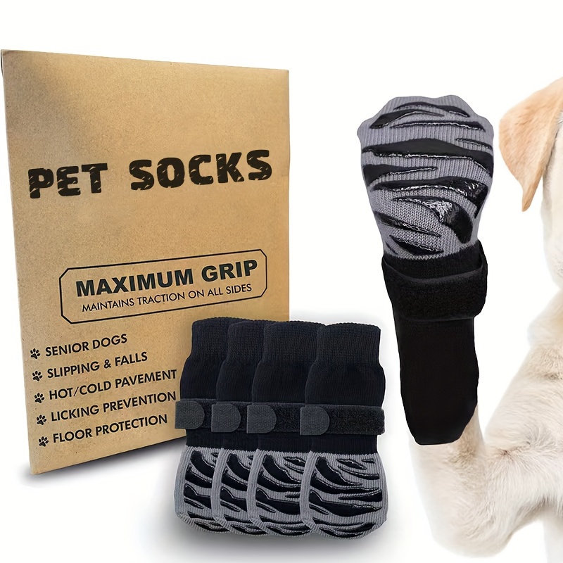 Grippers Non Slip Dog Socks | Traction Control for Indoor Wear | Dog Paw  Protection | Non Skid Dog Booties Grip (L)