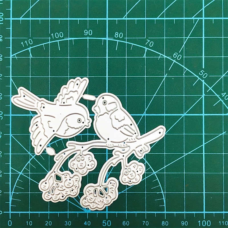 Suitable For Mini Background With 2 Small Birds, Metal Embossing Die For Card Making, Carbon Steel Cutting Template