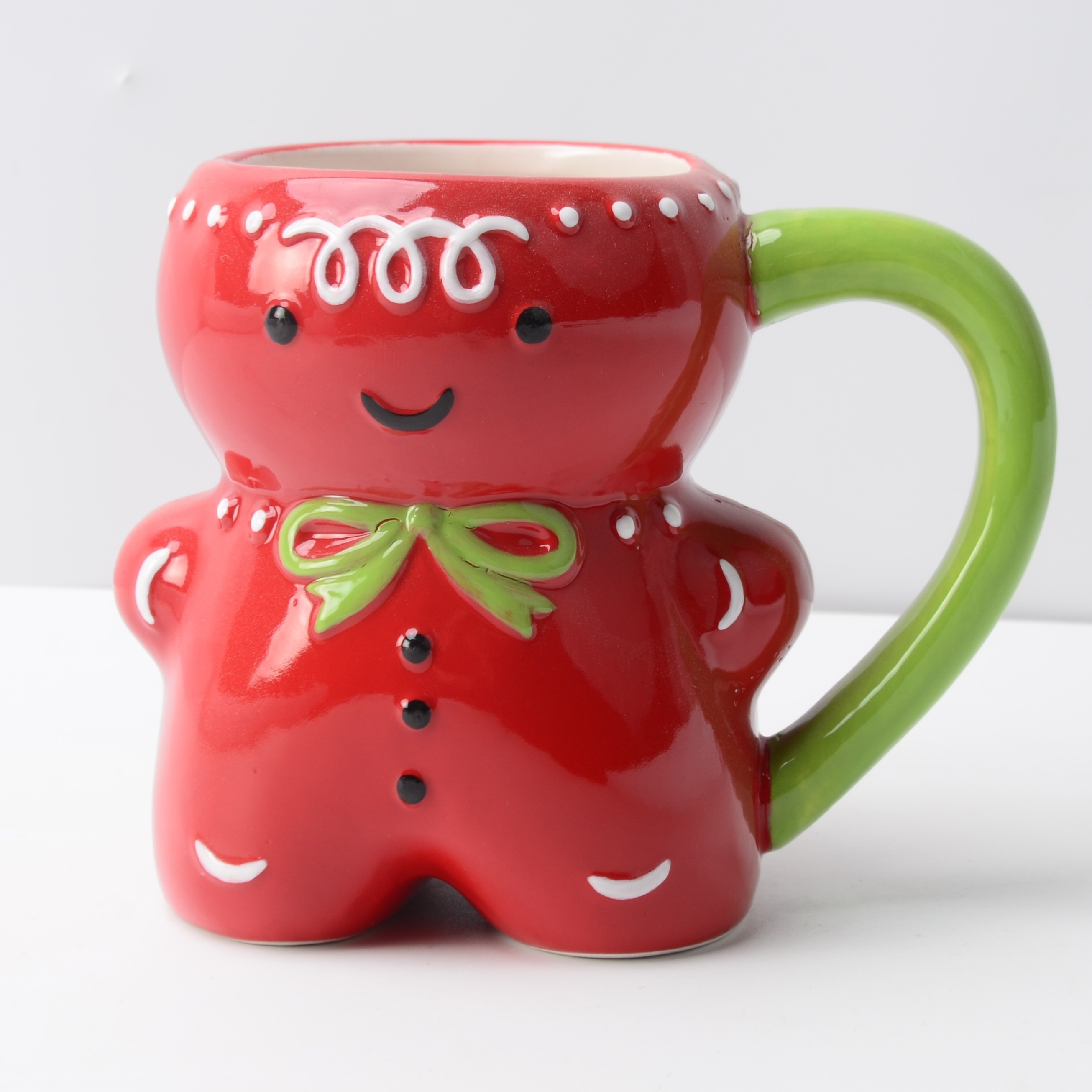 1pc, Cute Gingerbread Man Coffee Mug, 320ml/10.8oz Ceramic Coffee Cups,  Christmas Water Cups For Home And Office, Summer Winter Drinkware,  Christmas G