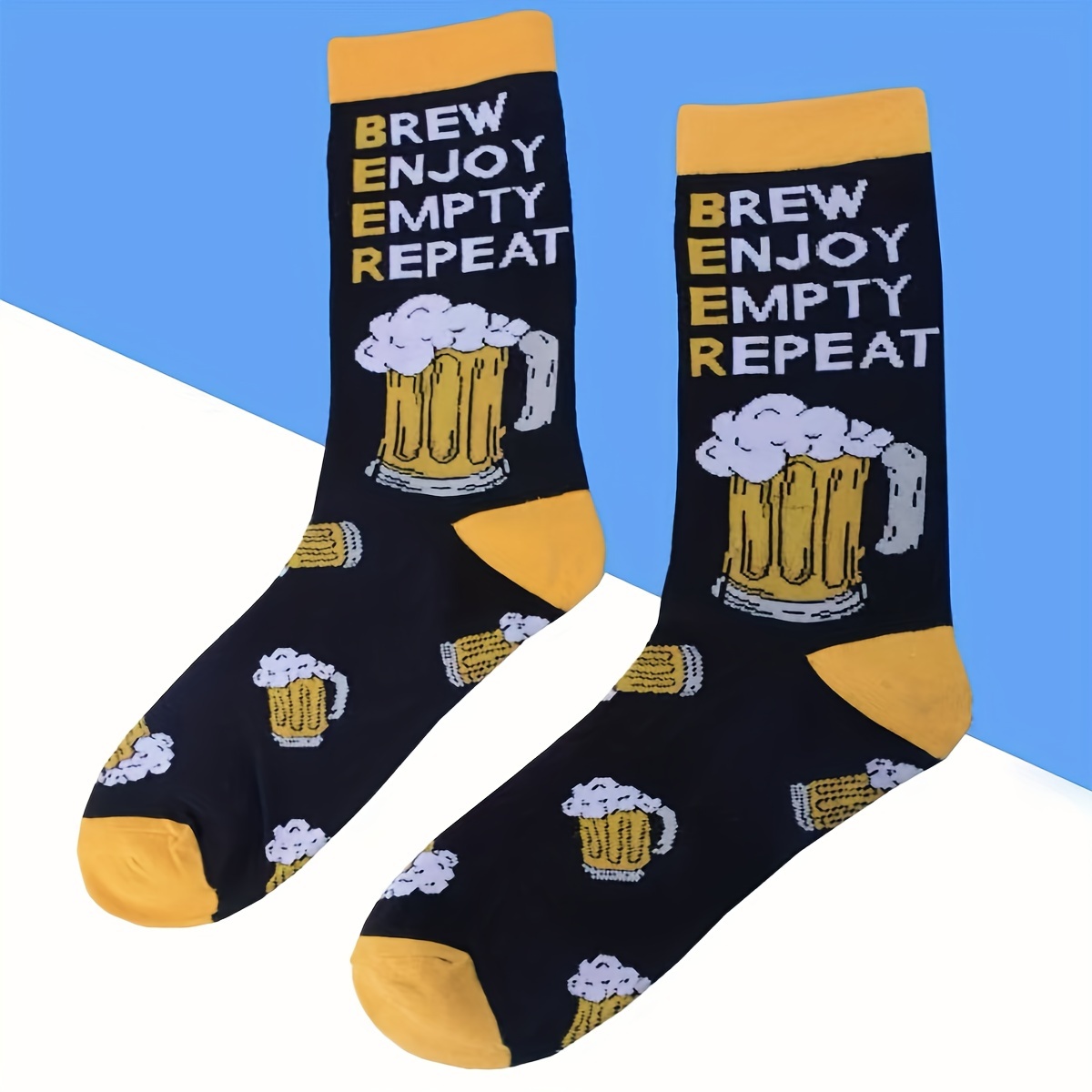 Light Blue Beer Crew Sock