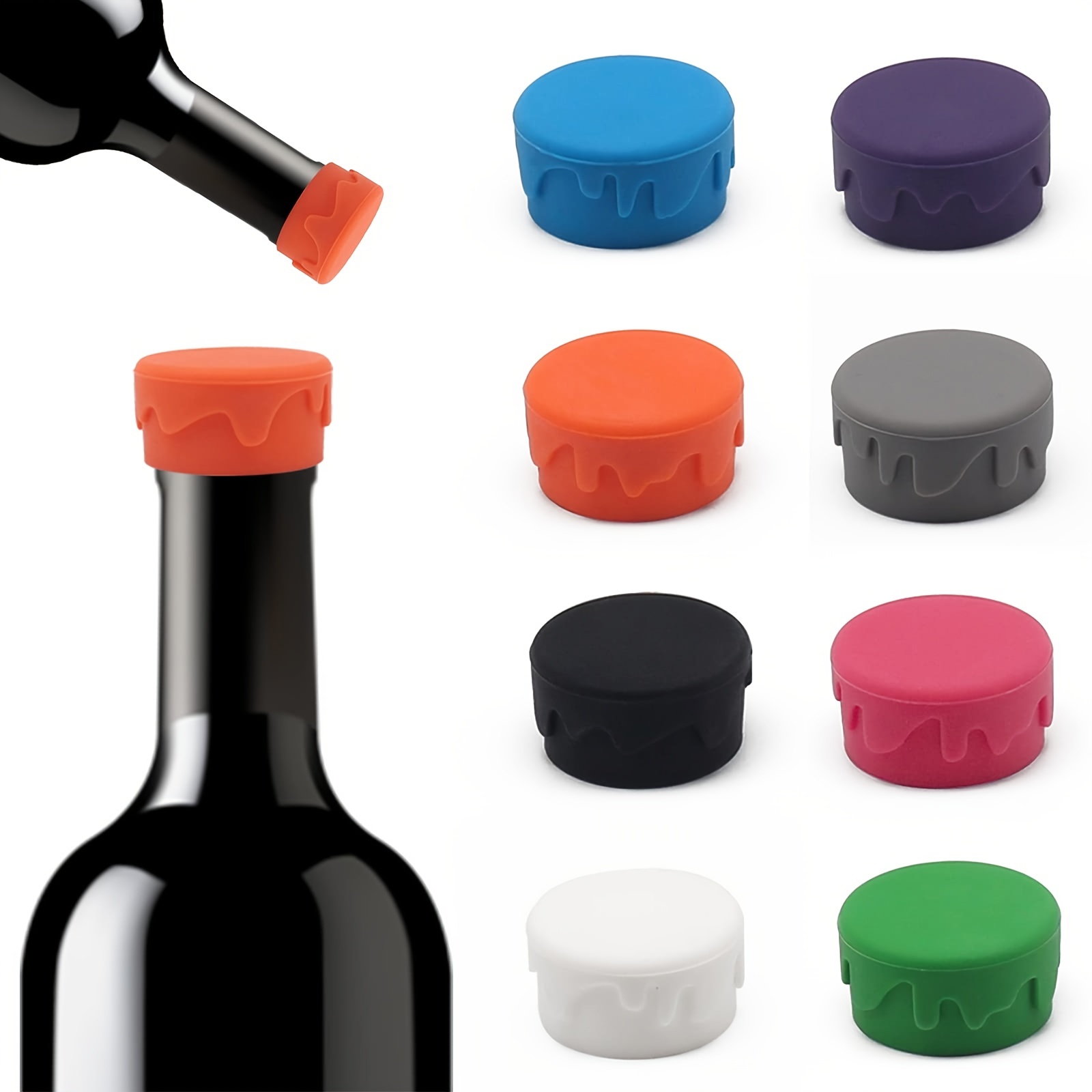 8pcs Reusable Bottle Caps Beer Caps Wine Corks | HomeBrew Kitchen Gadgets