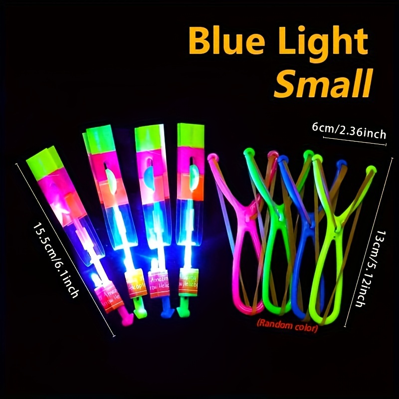 4pcs Amazing Light Toy Arrow Rocket Helicopter Flying Toy LED Light Toys Party Fun Gift Rubber Band Catapult details 6