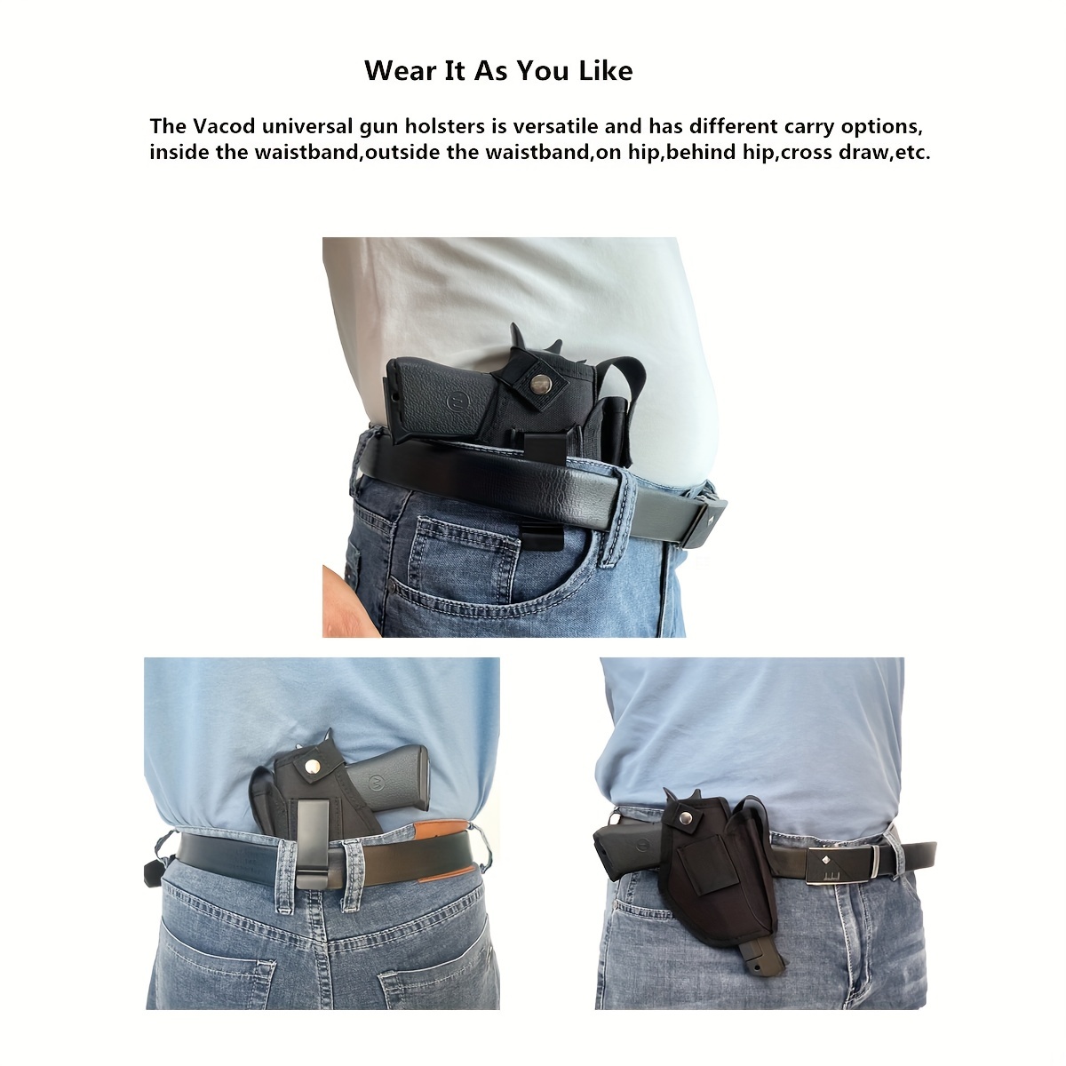  2 Pack Gun Holsters for Concealed Carry, Universal