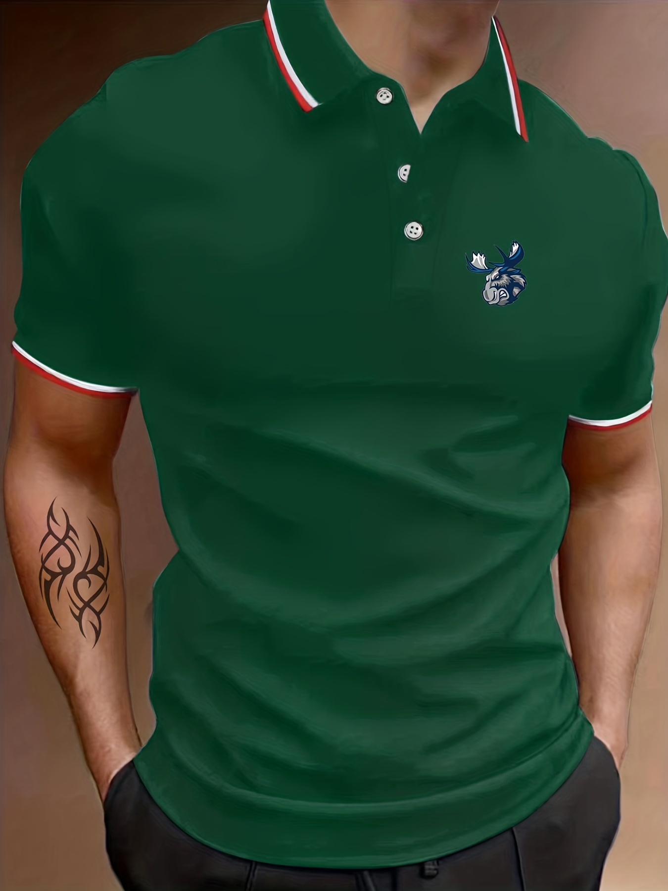 moose green polo shirt