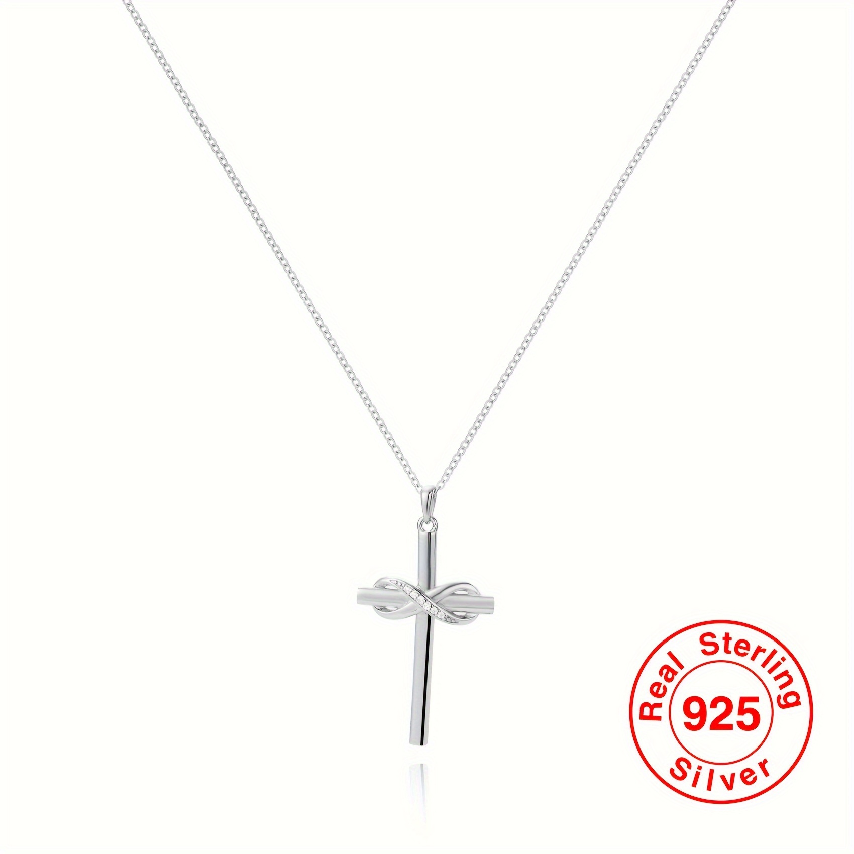 Sterling 925 Silver Hypoallergenic Necklace Exquisite Cross - Temu Ireland