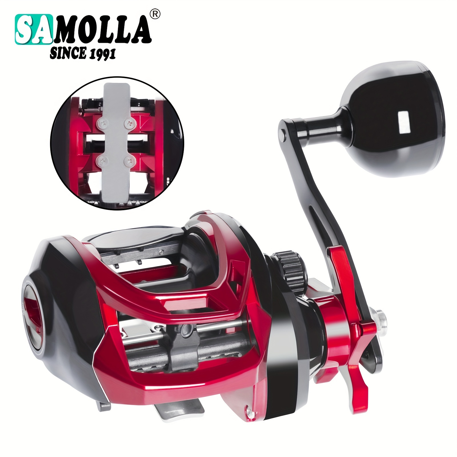 1pc 6.3:1 Gear Ratio Baitcasting Reel, Trolling Fishing Reels With 33.07LB  Max Drag, Fishing Tackle For Saltwater