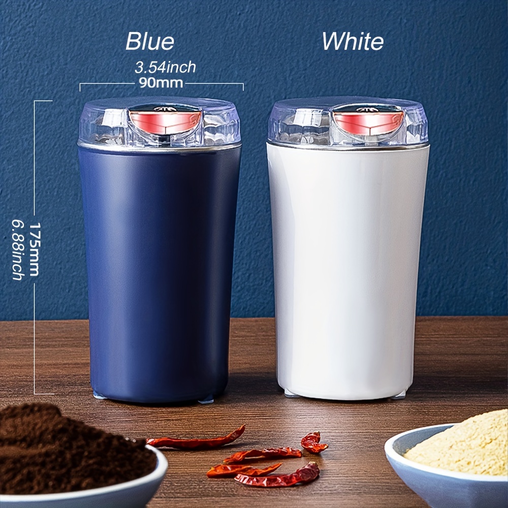 Electric Coffee Bean Grinder & Food Processor - Powerful Spice Grinder For  Spices, Herbs, Nuts - Push-button Control, Removable Stainless Steel Bowl,  Wet & Dry Grinder -, Blue - Temu