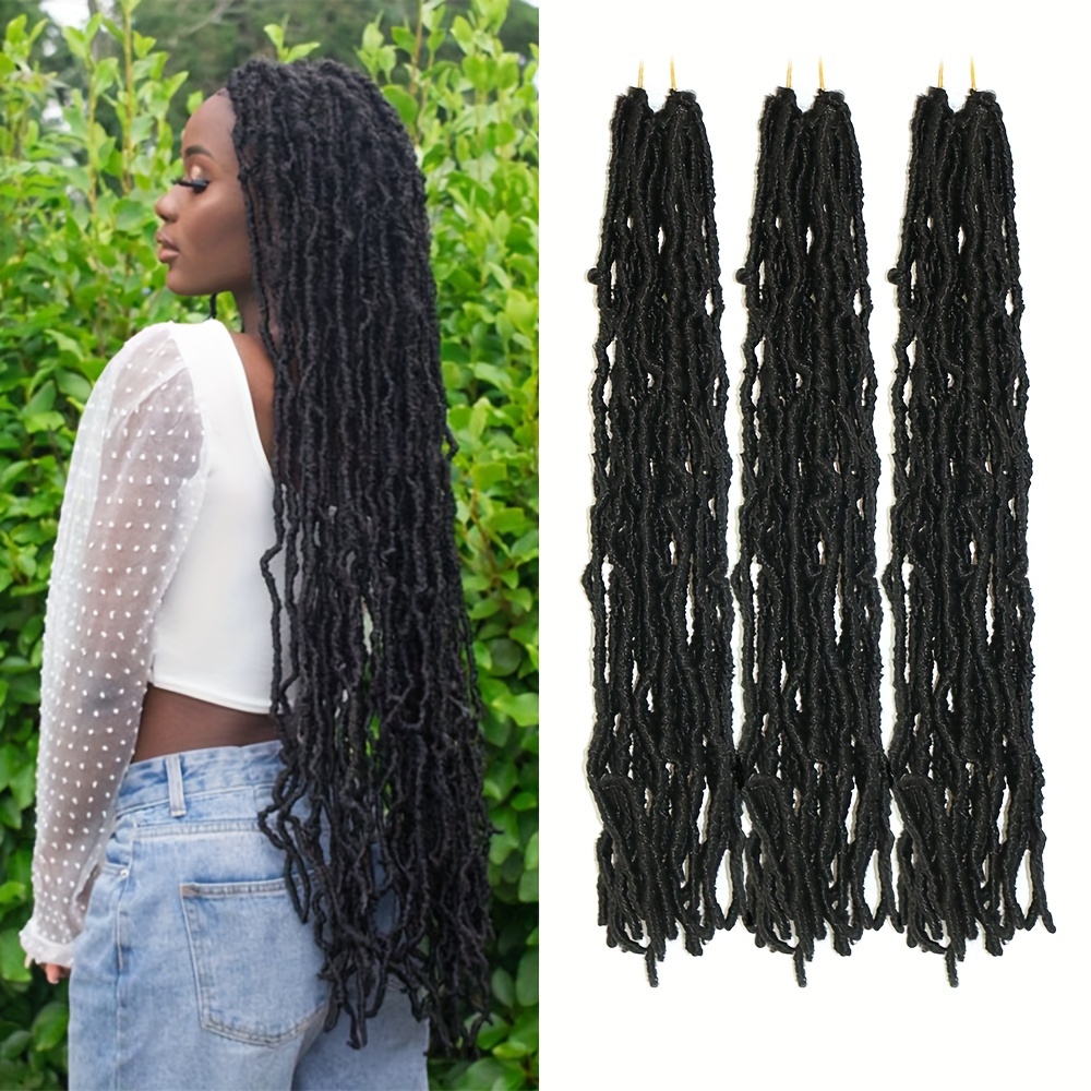 6 Packs Soft Locs Crochet Hair Pre Looped 18 Inch Faux Locs Crochet Braids  Goddess Curly Wavy Locs Crochet Loc Hair for Black Women