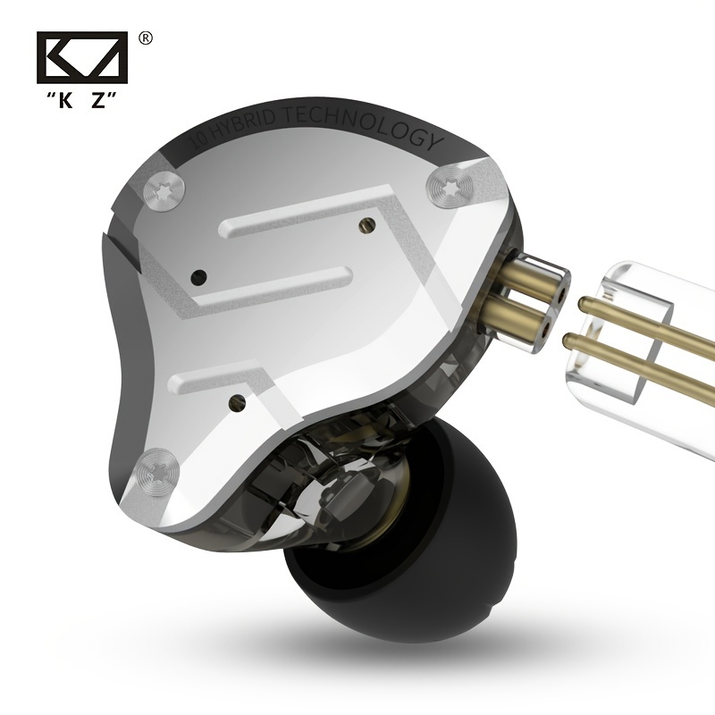 KZ ZS10 Pro Gold Earphones 4BA+1DD Hybrid 10 drivers HIFI Bass Earbuds In  Ear Monitor Headphones Noise Cancelling Metal Headset