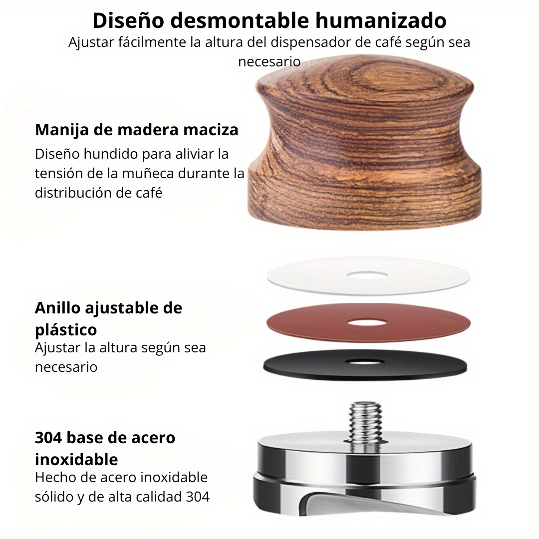 1pc Tamper Café Acero Inoxidable 304 Prensa Polvo Café - Temu