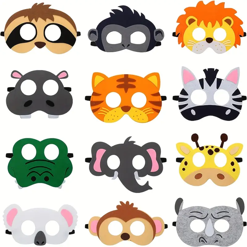 Party Mask For Children Felt Animal Mask Masquerade Mask - Temu