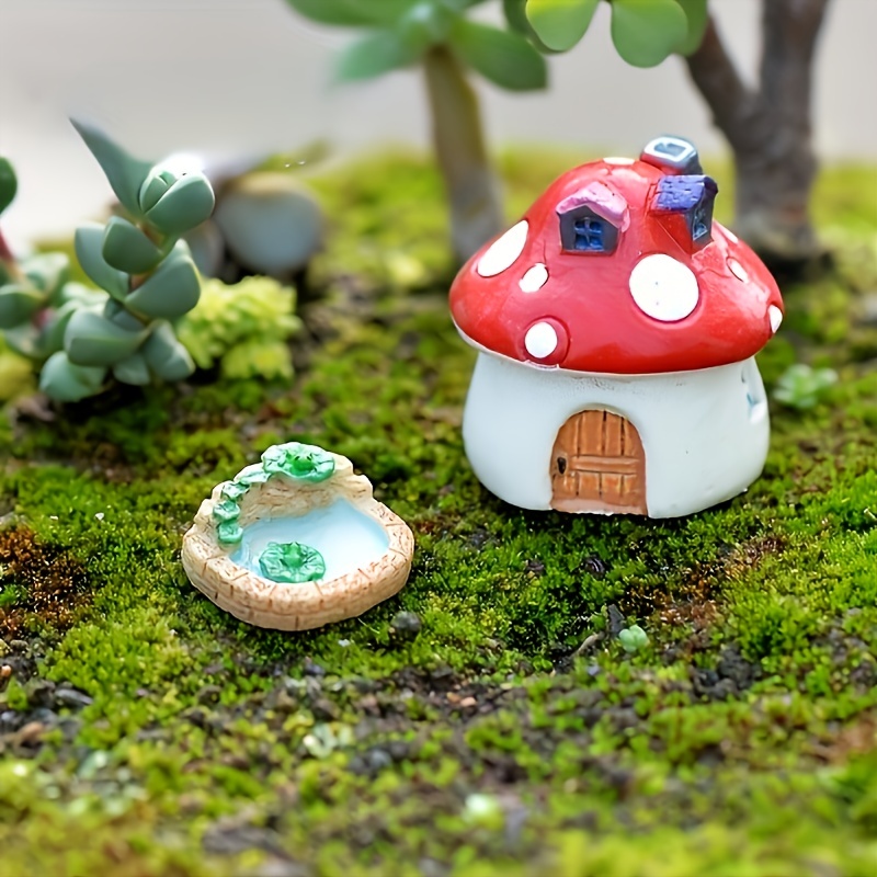Miniature résine maison en bois artisanat mousse Terrarium Micro paysage  assemblé petite décoration jouets fée jardin bonsaï artisanat bricolage