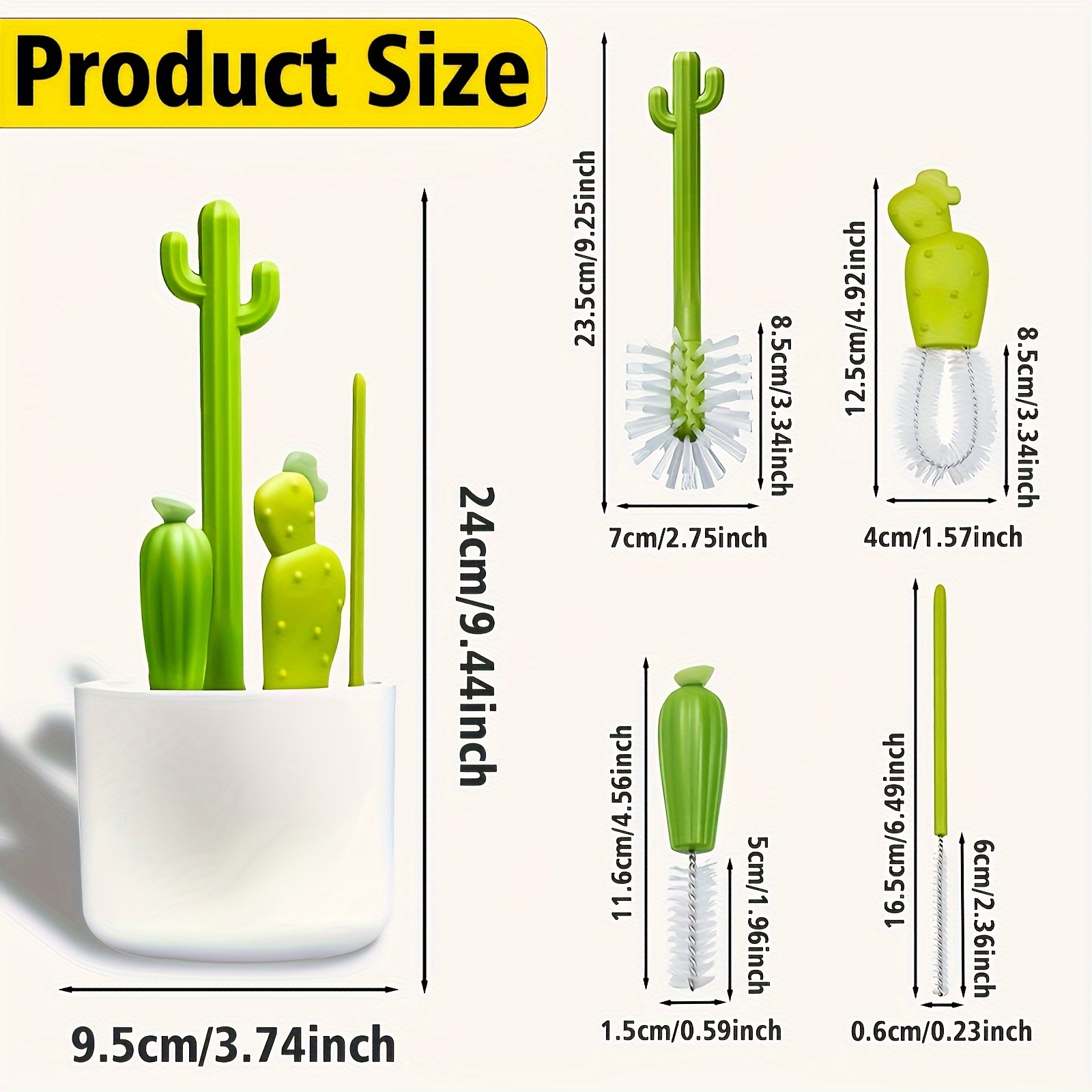 1pc Multifunctional Creative Cactus Cleaning Brush Set