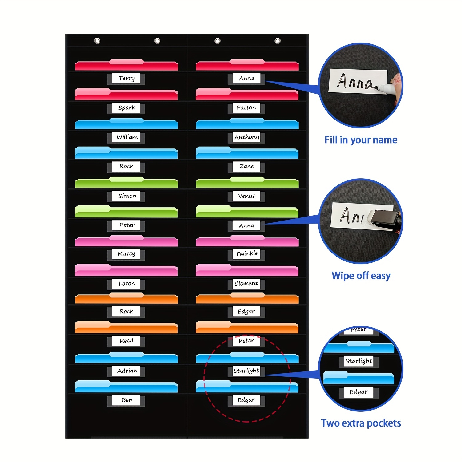 Document Hanging Storage Bag Oxford Cloth Storage Pocket Chart