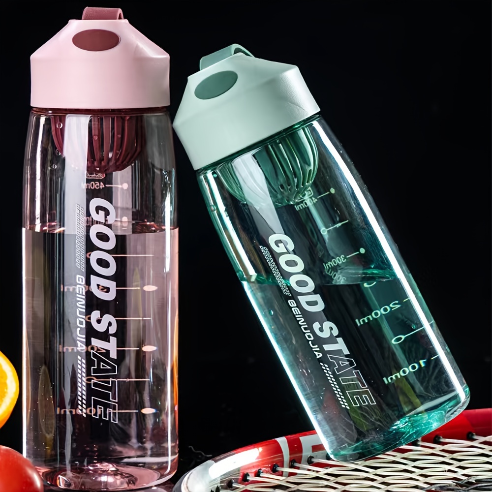 Botella de agua deportiva de 1 litro Jarra de fitness de gimnasio a prueba  de fugas con botella de bebida motivacional de escala de tiempo